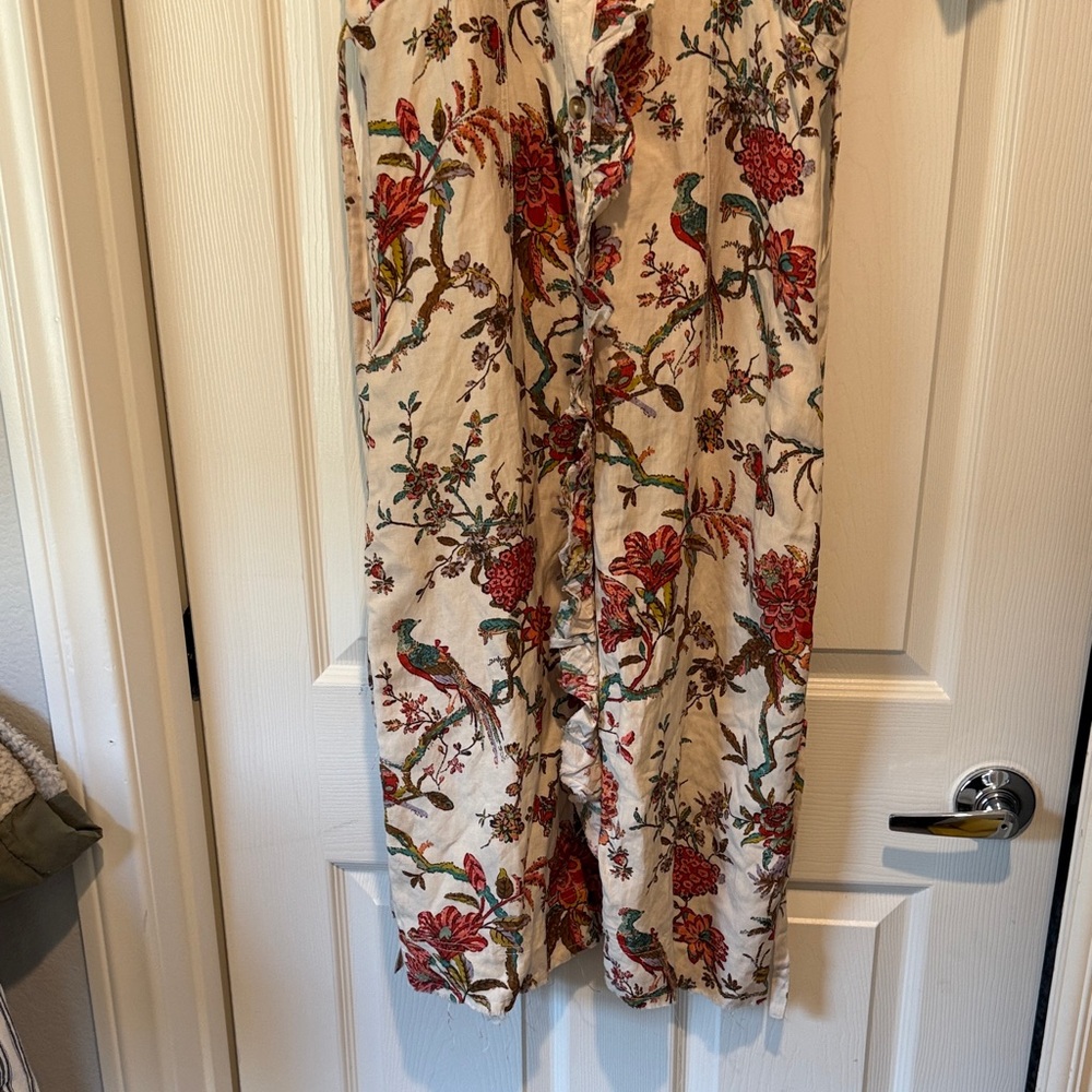 Anthropologie Cream Floral Midi Dress - Picture 8 of 14